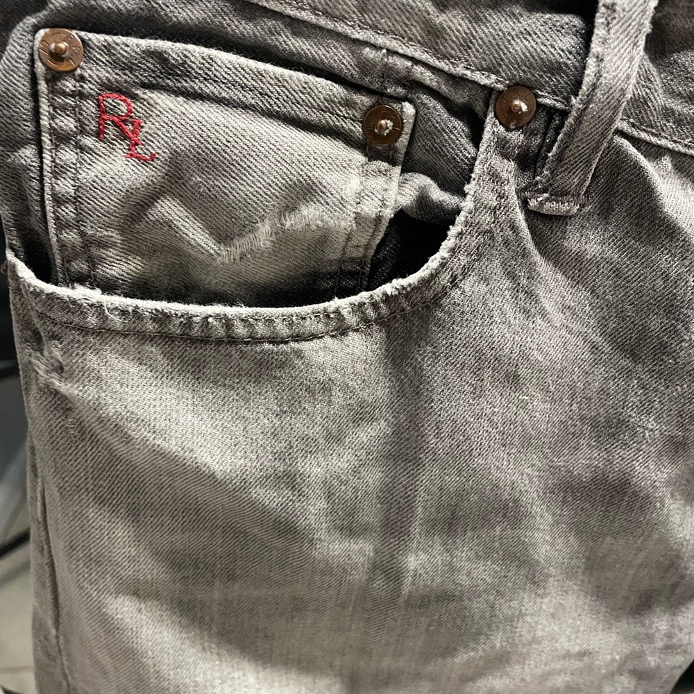 Polo by Ralph Lauren Gray Straight Jeans with Distressed Details - Picture 5 of 9